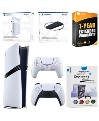 PlayStation 5 Pro Digital Bundle with Disc Drive, Extra Controller, Vertical Stand, MightySkins Voucher and 1 Year Extended Warranty
