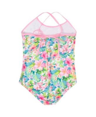 Little Girls Cross-Back One-Piece Bathing Swimsuit