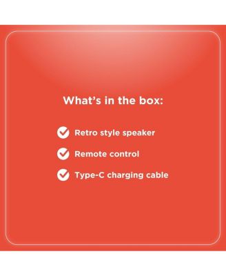 80W Gold Bluetooth Retro Speaker with Microphone Input Type C Charging Cable With Vintage Charm and Modern Sound  4001973