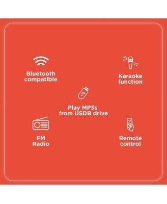 4001975 240W Bluetooth Tower Speaker with FM Radio, Karaoke, and Remote Control