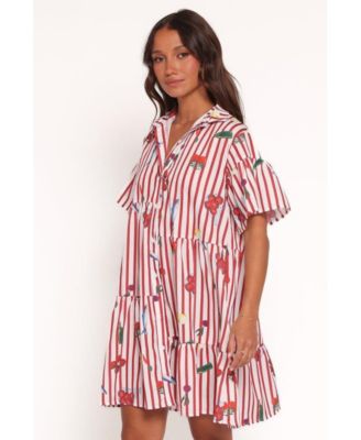 Women's Peachy Mini Dress - Red Picnic Stripe