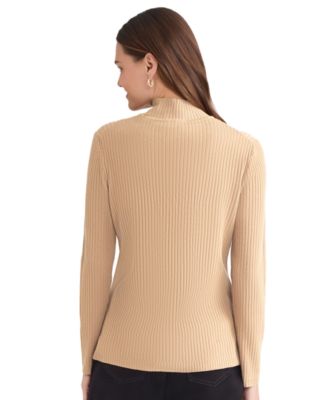 Women's Sutton Ribbed Mock-Neck Long-Sleeve Sweater