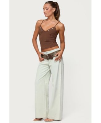 Women's Holland Bead V Neck Tank Top