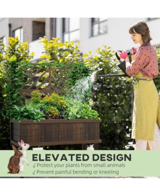 Outsunny Raised Garden Bed with Trellis