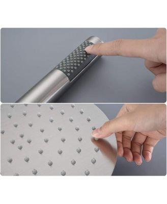 10" Brushed Nickle Roud Rain Shower head and Handheld Shower Head Set, Silver
