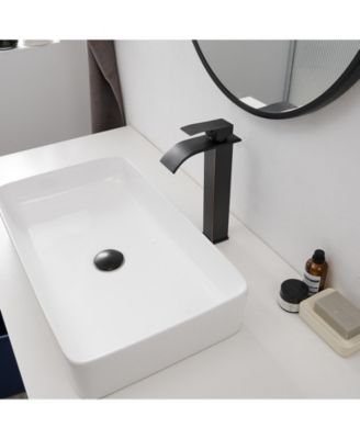 Waterfall Single Hole Single Handle Bathroom Vessel Sink Faucet With Pop-up Drain Assembly in Oil Rubbed Bronze