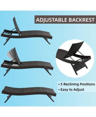 Outdoor Wicker Chaise Lounges (Set of 2), 79 inch, Dark Brown - Chic Crate