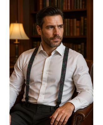 Men's The Arcane Storm Silk Button End Novelty Suspenders