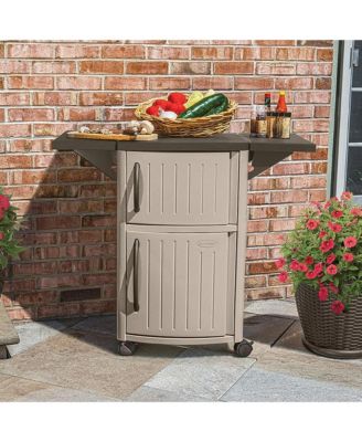 DCP2000 Portable Outdoor Patio Prep Serving Station Table and Cabinet