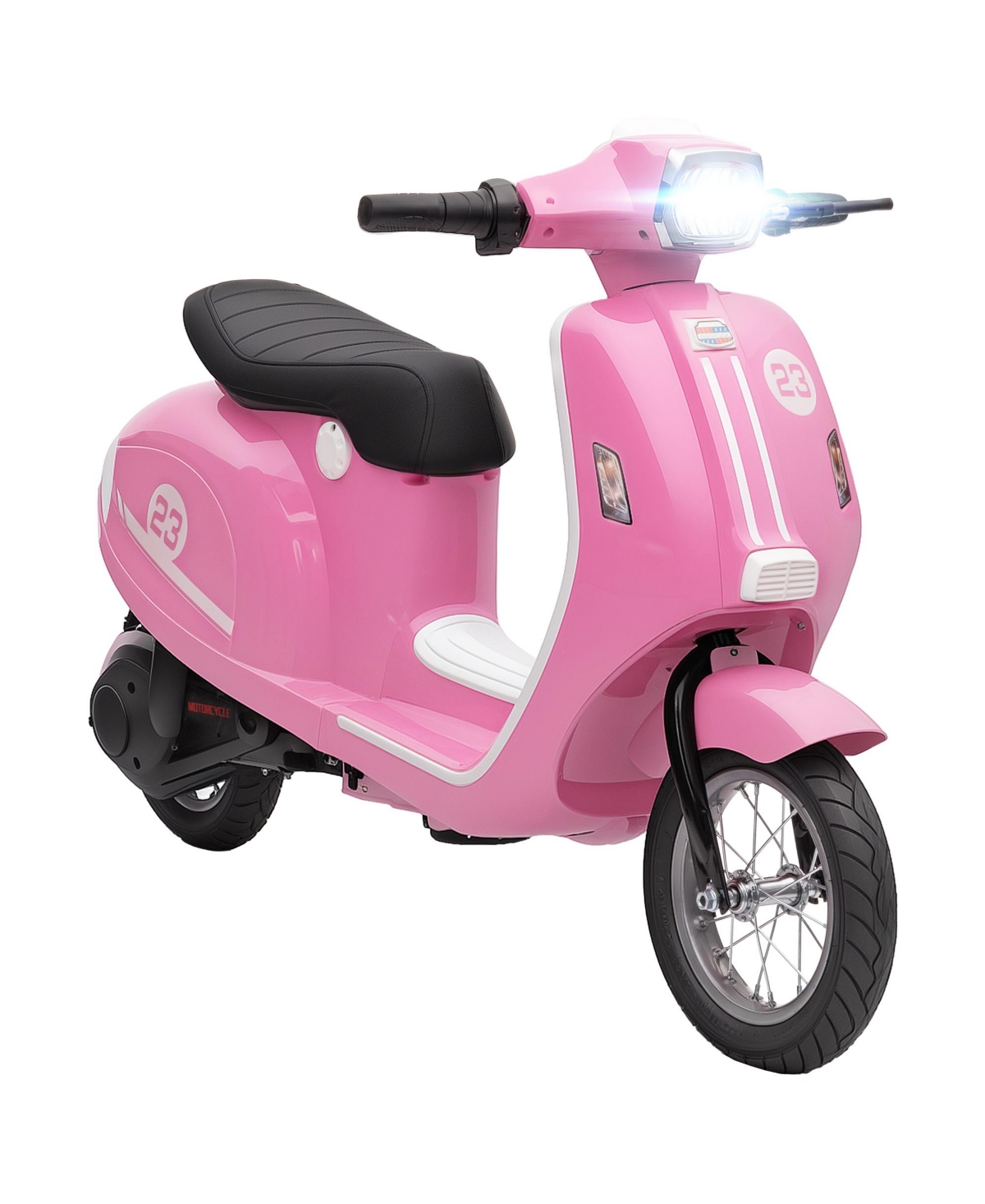 Qaba 24V Kids Motorcycle with Rear Suspension, Lights for 8-12 Years,