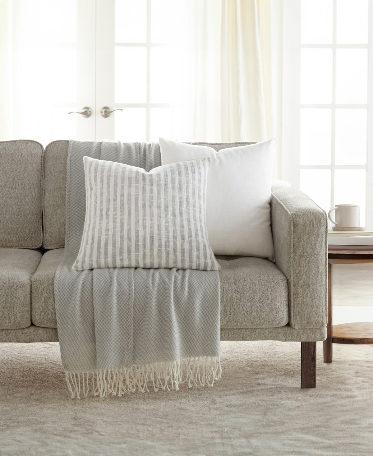 Ienjoy Home Yarn-dyed Patterns 2-pack Decor Pillows, 20" X 20" In White