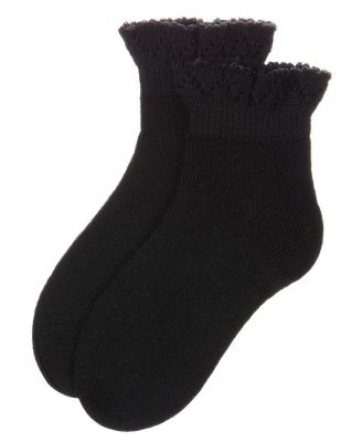 Little Girls Crochet Ruffle-Trim Mercerized Cotton Blend Ankle Sock
