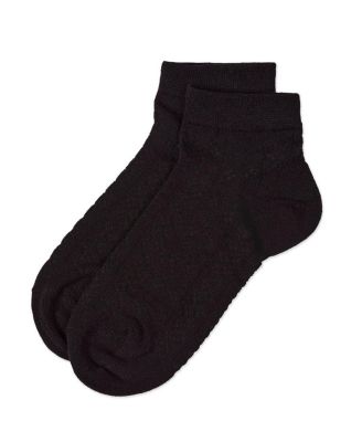 Girls Rayon Blend Diamond Knit Patterned Ankle Sock