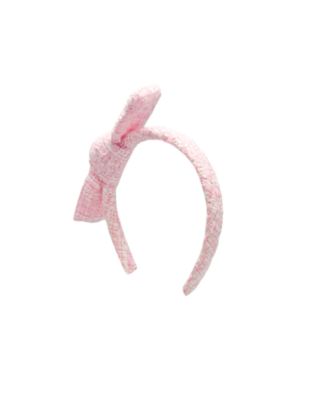 Tweed Girls' Bow Headband in Pink