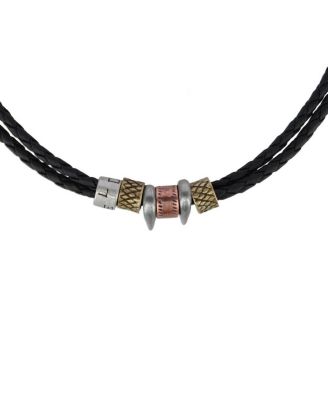 Nasher Faux Leather Beaded Necklace