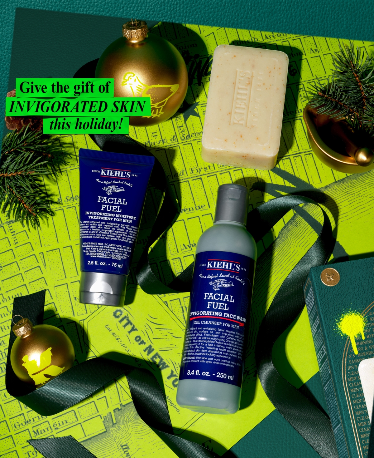 Kiehl's Since 1851 Men's 3-pc. Energizing Essentials Gift Set In Transparent