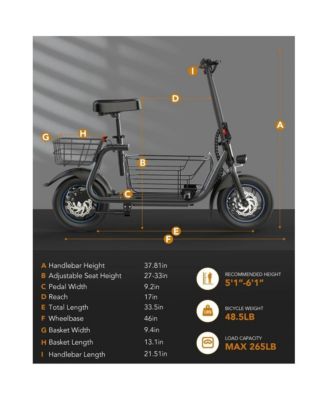 Adults  Electric Scooter: Foldable, 550W Motor (18.6 MPH/20 Miles), Large Middle Basket & Seat – Perfect for Pets & Cargo