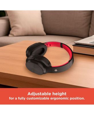 Wireless Bluetooth 5.3 Headphones 15 Hour Playtime, Adjustable Height, 3304394 Black & Red