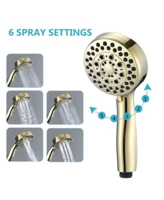 Handheld Shower Head with Hose High Pressure Shower Heads, Gold