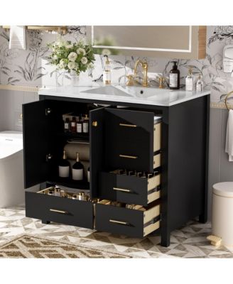 Bathroom Vanity Ceramic Sink - Black