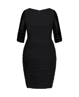 Plus Size Bustier Elbow Sleeve Dress