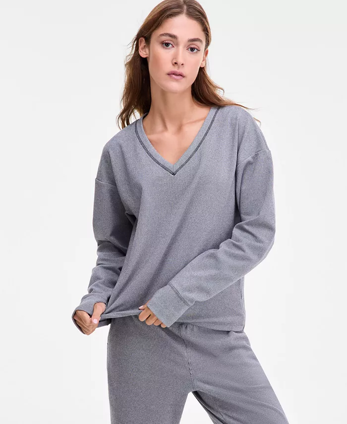 Women's Brushed Rib V-Neck Sweater - thumbnail 10