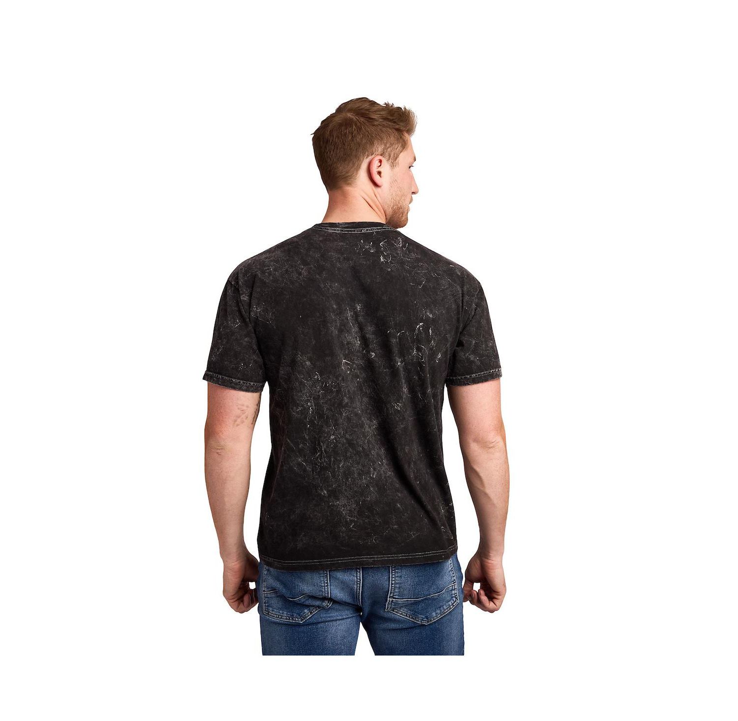 Men's Gryffindor Varsity Blue Vintage Mineral Wash Crew Neck Short Sleeve T-shirt