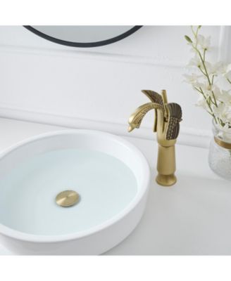 12*12*5 Swan Single Hole Single Handle Bathroom Vessel Sink Faucet With Pop Up Drain