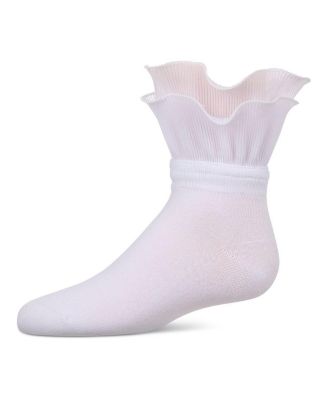 Big Girls ' Dual Layer Ruffle Anklet Socks