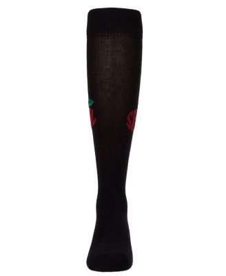 Big Girls Ribbed Cotton-Rich "School Apple" Embroidered Knee Sock