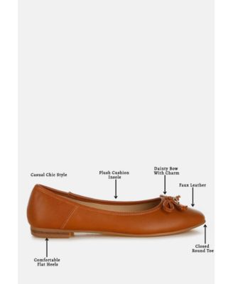 Womens Enchanted Faux Leather Casual Ballerinas