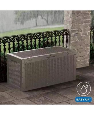 - 100 Gallon Water Resistant Resin Lockable Deck Box