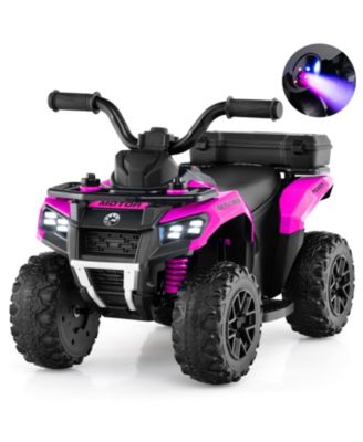 6V Kids Ride On ATV w/ Music & Spray Function USB Port Storage Box Toy Car