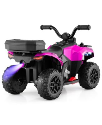 6V Kids Ride On ATV w/ Music & Spray Function USB Port Storage Box Toy Car