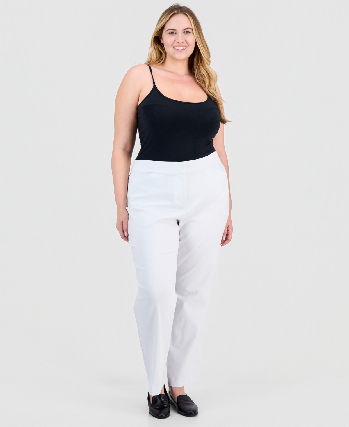 Jm Collection Plus Curvy-Fit Straight-Leg Pants, Exclusively at Macy's