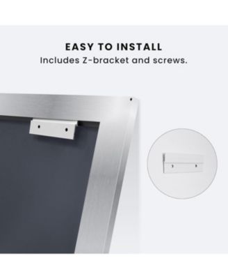 Bathroom Mirror, 40" x 30" Inch Thick Metal Framed Wall Mirrors for Over Sink, Bedroom, Living Room, Entryway, Rectangle Wall-Mounted Mirrors in Silver(Horizontal/Vertical)