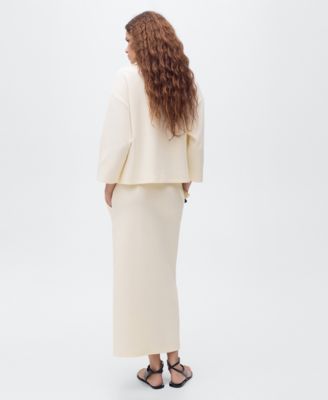 Women's Slit Detail Cotton Skirt