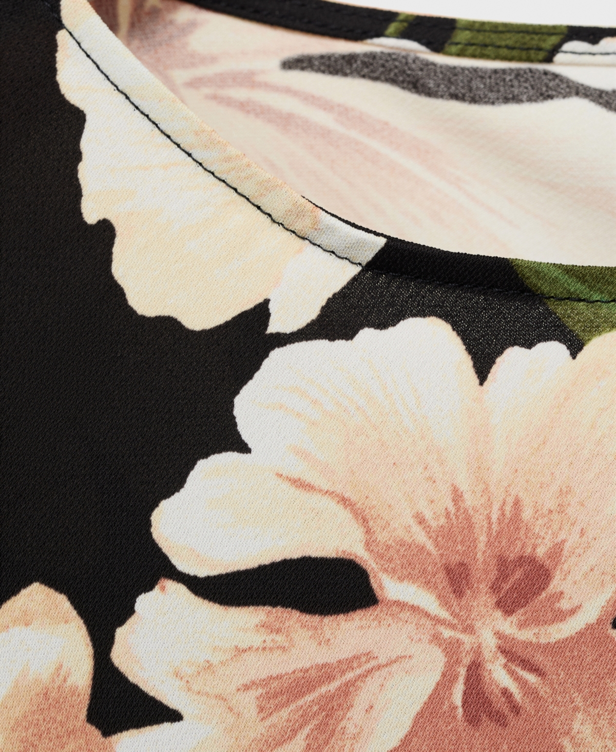 Mango Short Floral-print Dress In Black