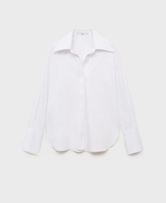 Women's Lapels Cotton-Blend Shirt
