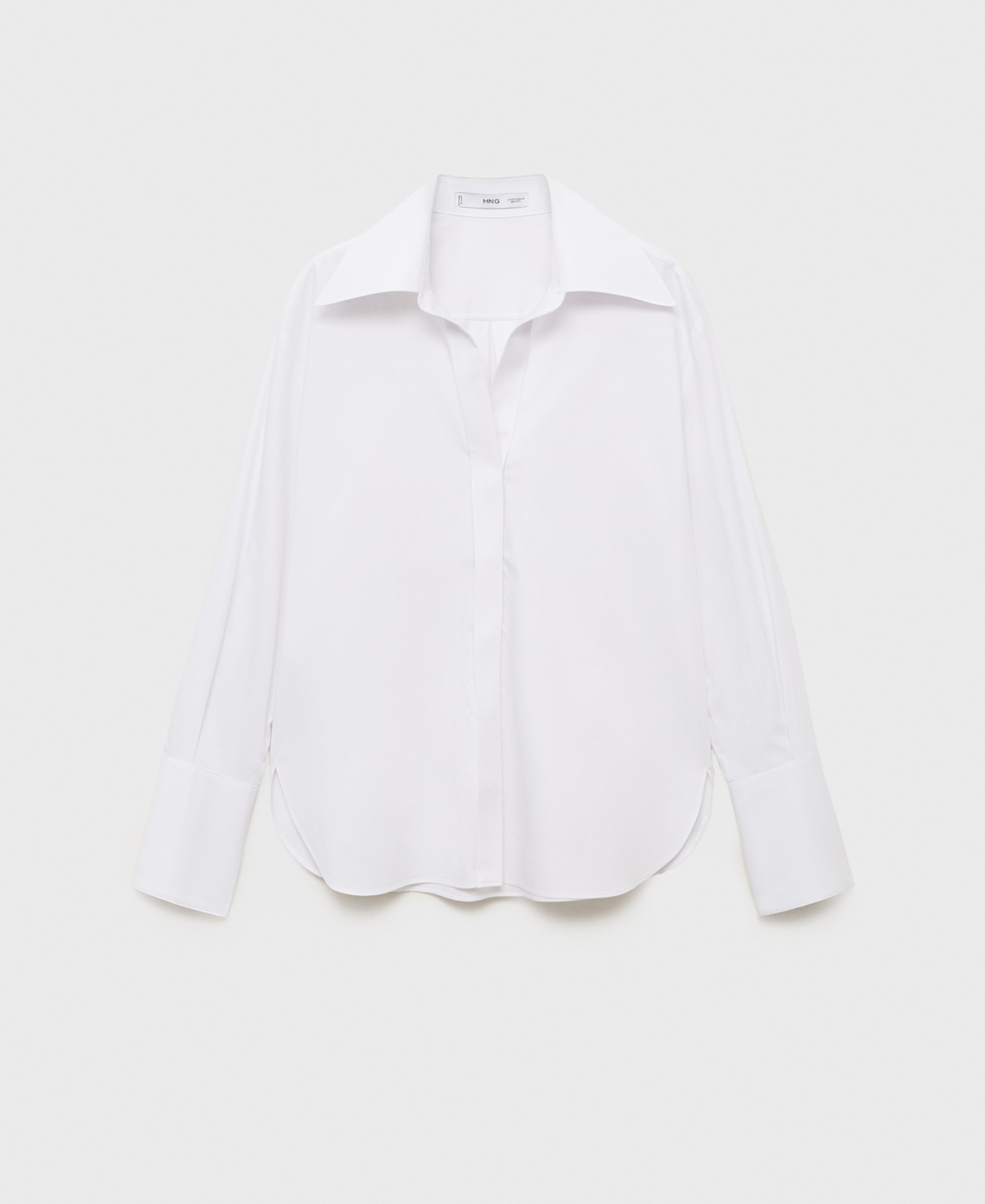 Mango Chemise En Mélange De Coton À Col Rabattu Blanc Cassé - Femme - L -  In White