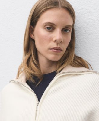 Women's Contrasting Zipper Collar Sweater