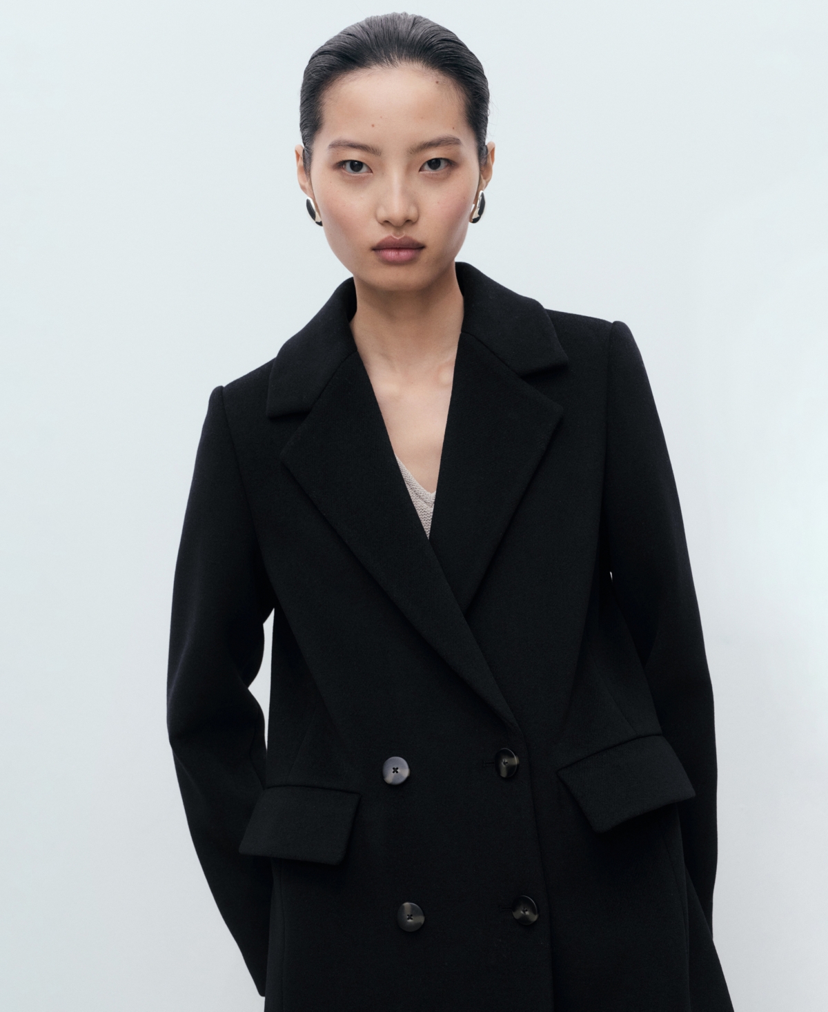 Mango Women's Double-Breasted Wool Blend Coat