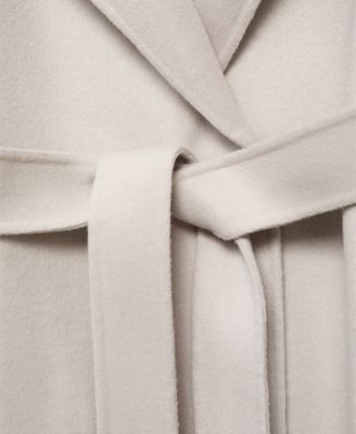 Women's Handmade Belt Wool Coat