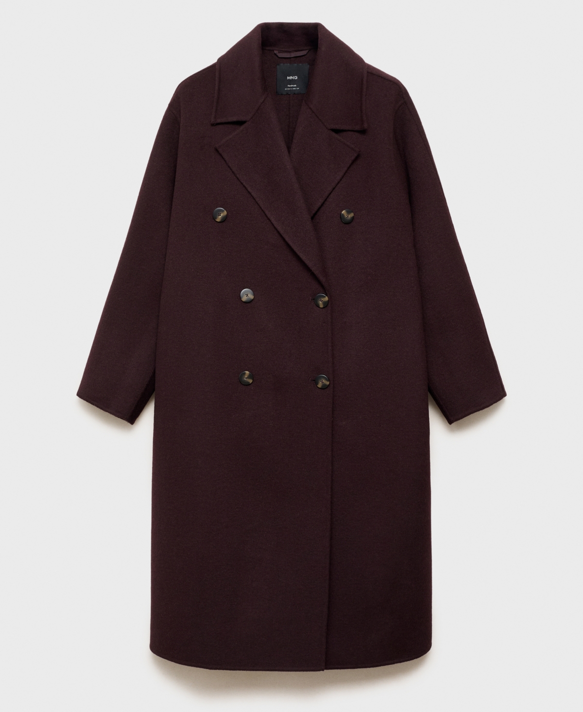 Mango Manteau Laine Fait Main Oversize Lie De Vin - Femme - Xxs -  In Burgundy