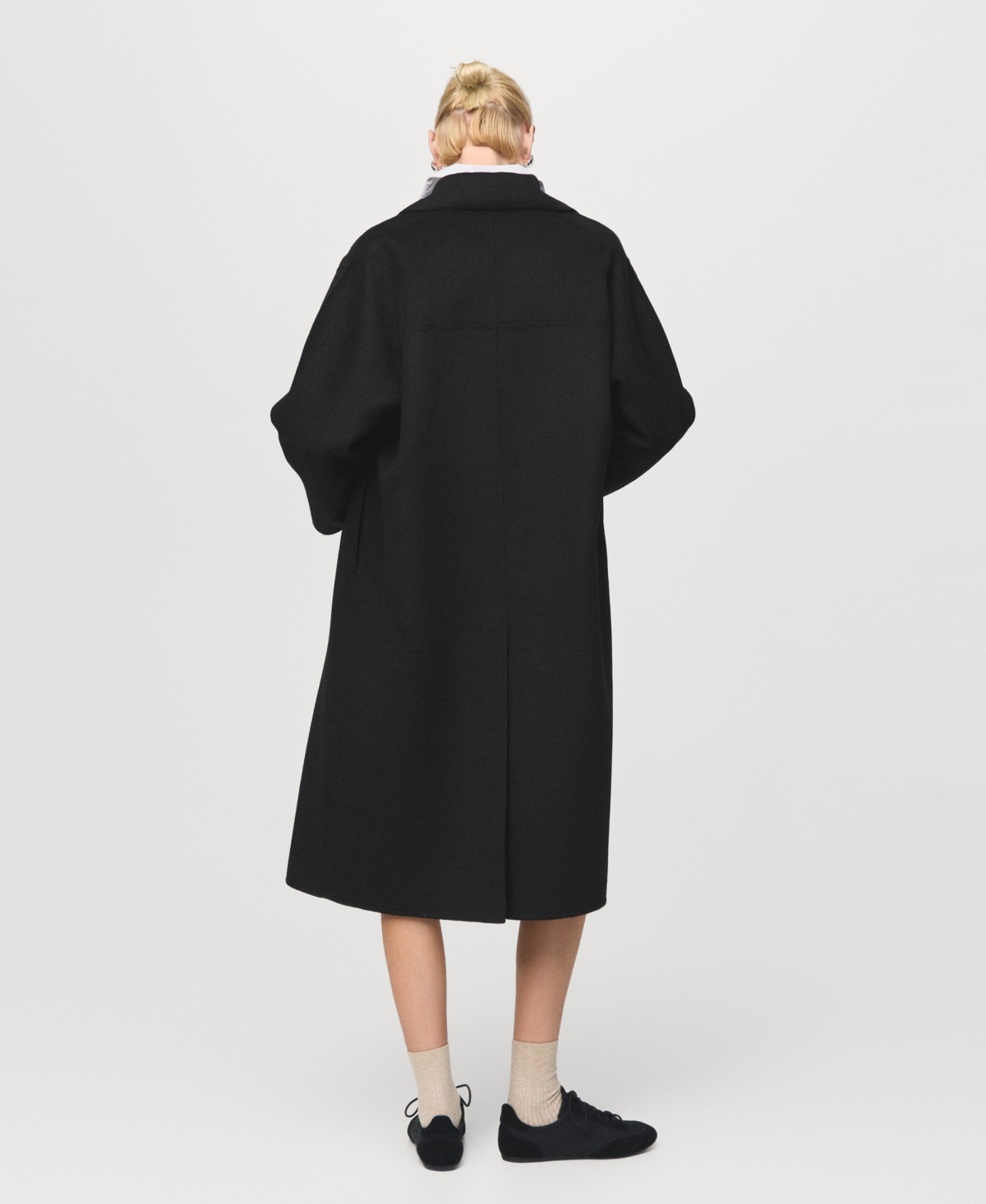 Mango Manteau Laine Fait Main Oversize Noir - Femme - Xxl -  In Black