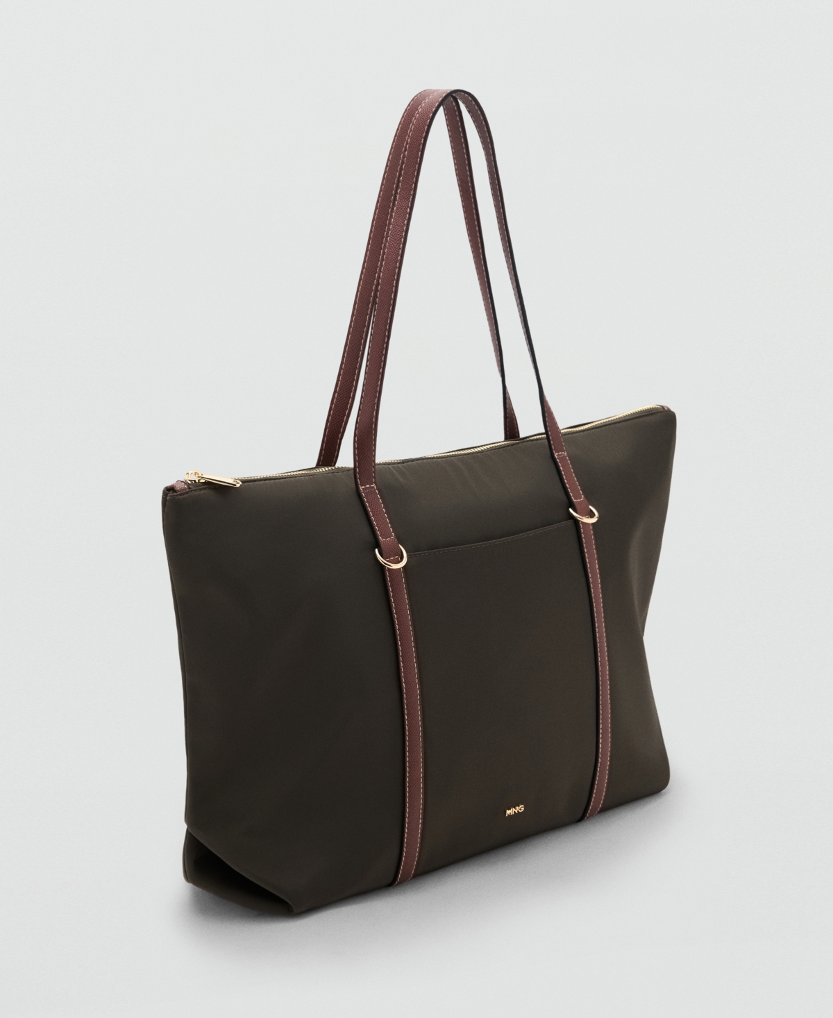 Mango Women's Double Handle Shopper Bag In Brown
