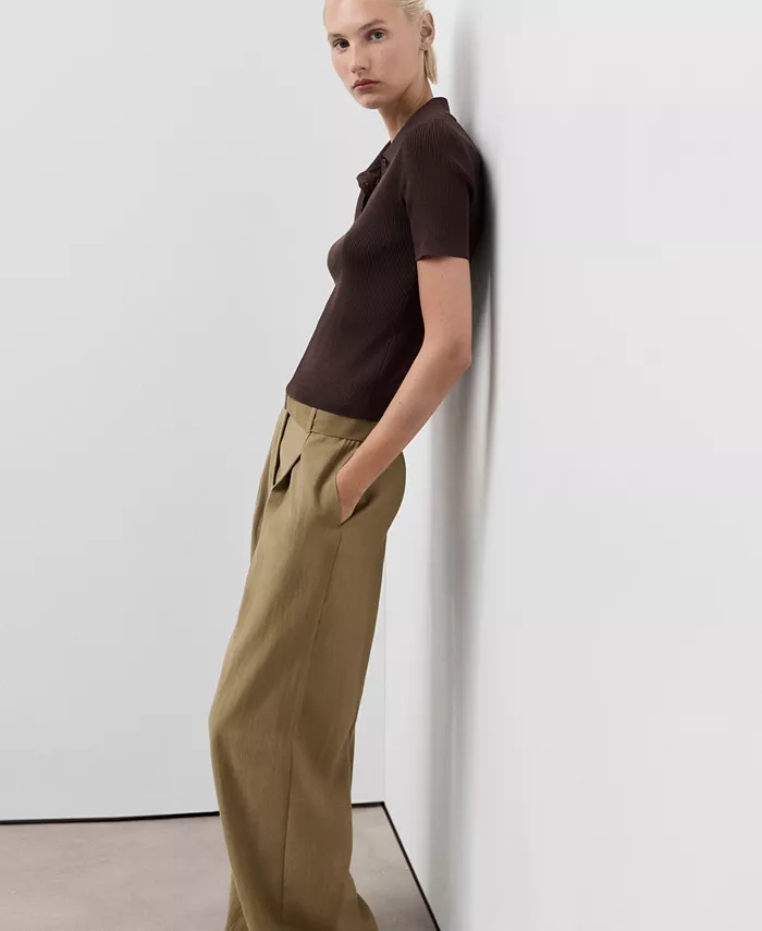 Women's Belted Paper Bag Pants - thumbnail 8