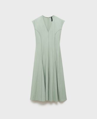 Women's Stitching Detail V-Neck Dress
