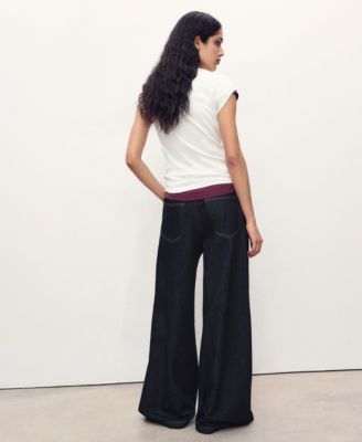 Women's Wide Leg Pleated Jeans