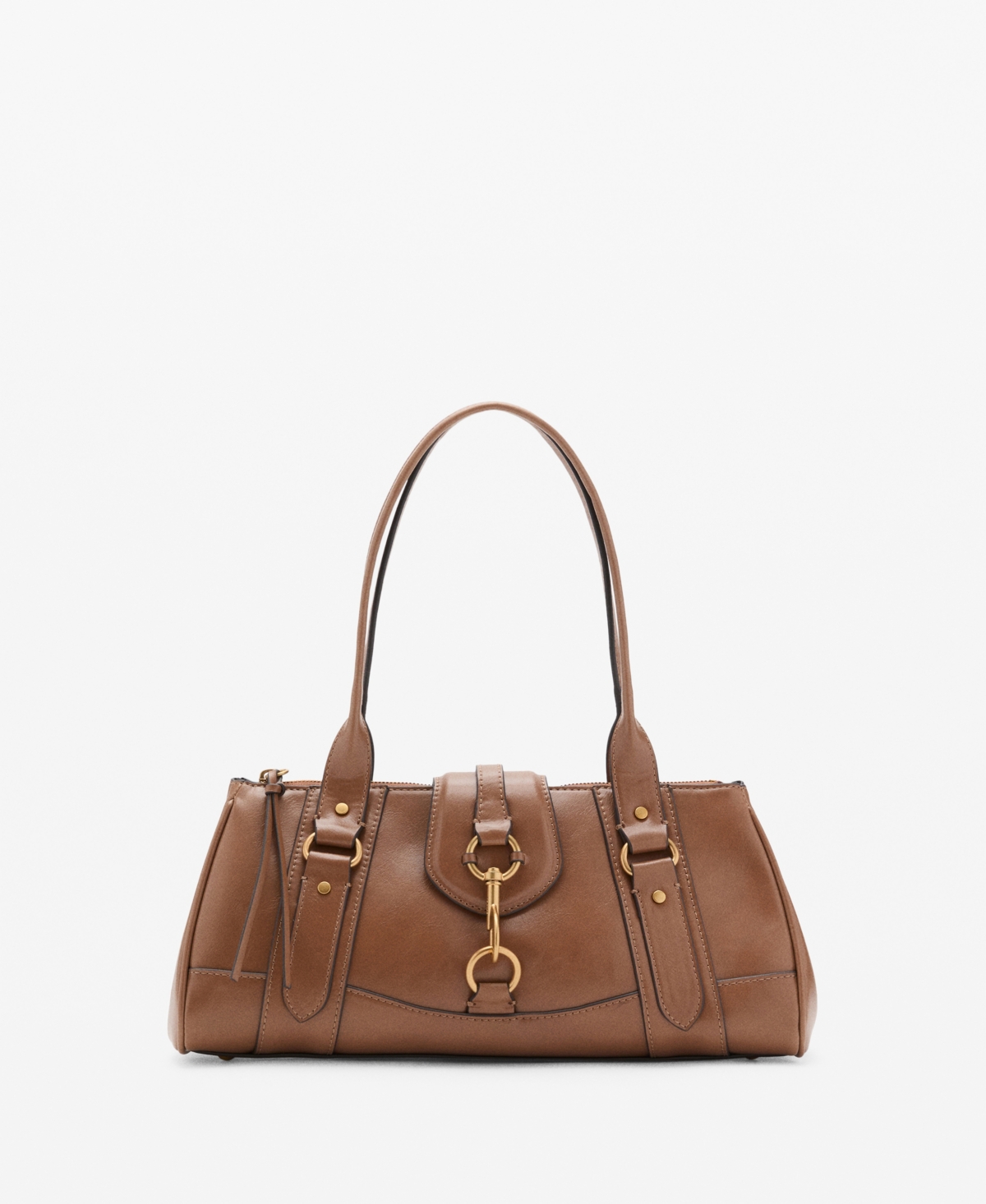 Mango Women's Snap Hook Medium Shoulder Bag In Brown